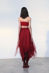 Marc Le Bihan 2590 Collection of Triple Tulle Silk Skirts Handmade in France MLB-2590-HONG Red